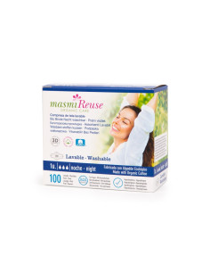 Compresa de tela con alas lavable Noche Bio Masmi
